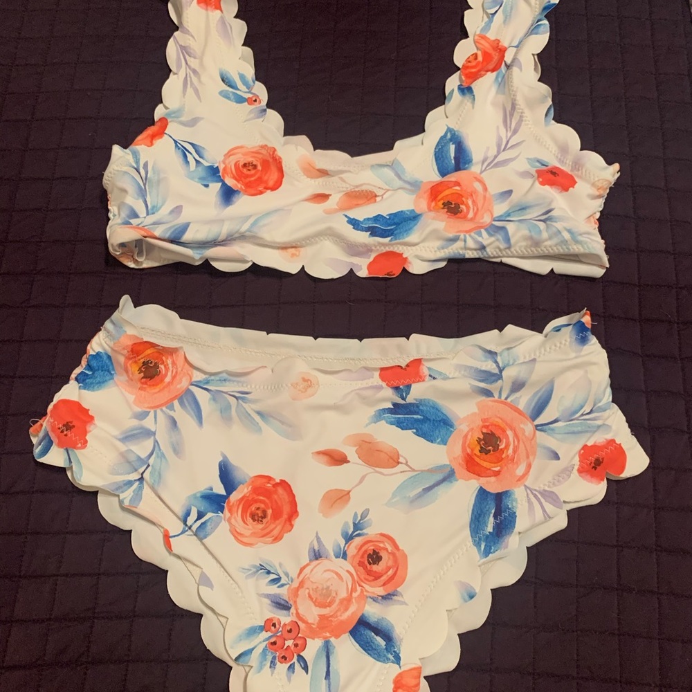 Floral high waist bikini